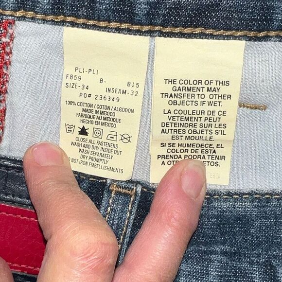 Tommy Hilfiger Vintage Carpenter Jeans Mens 34X32 Baggy Spell Out Wide Leg Y2K - Picture 10 of 10